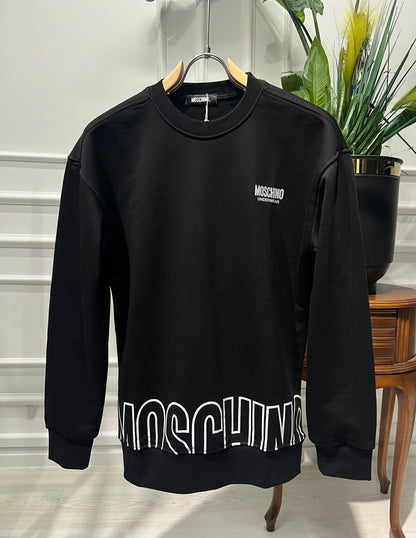 Logo Printed Black Sweatshirt for Men
