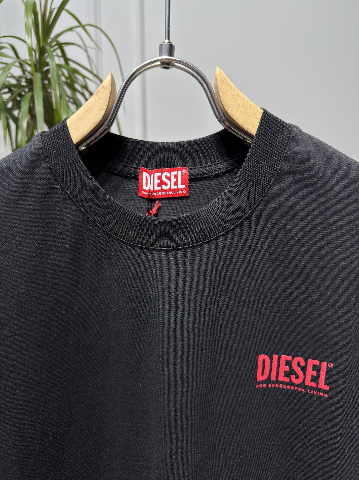 Diesel Logo Printed Black Tshirt For men