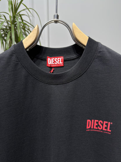 Diesel Logo Printed Black Tshirt For men