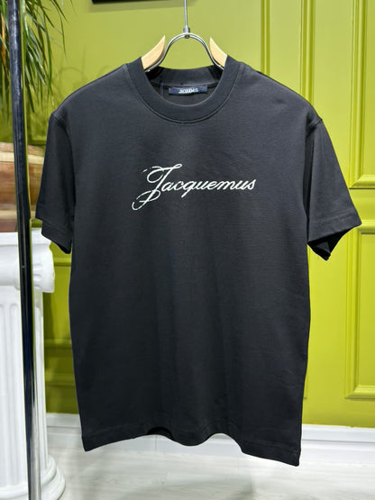 Jacquemus Logo Printed Black Tshirt For Men