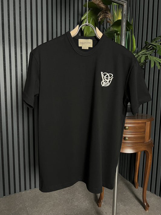 Vg Embroidered Patch Black Tshirt For Men