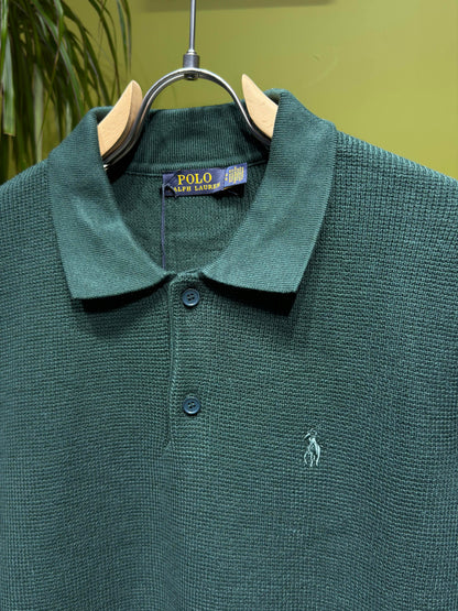 Ralph Lauren Dark Green Knitted Polo For Men