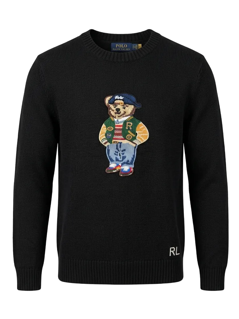 Polo Bear Embroidered Logo Knitted Pullover For Men