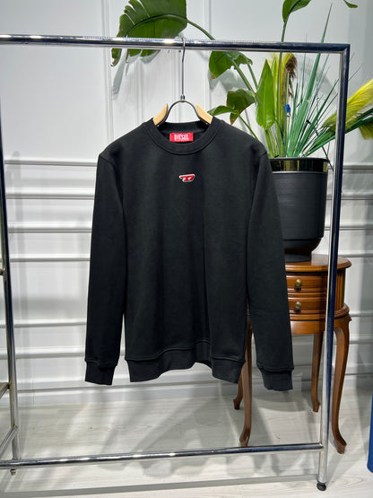 Embroidered logo Black Sweatshirt For Men
