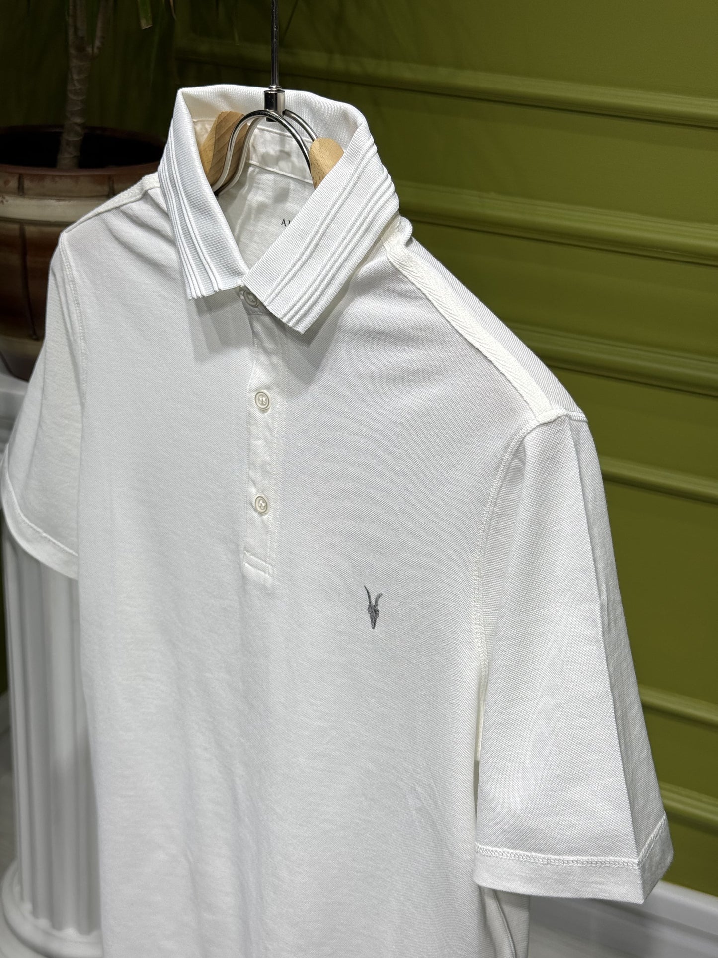 Allsaints White Polo Tshirt For Men