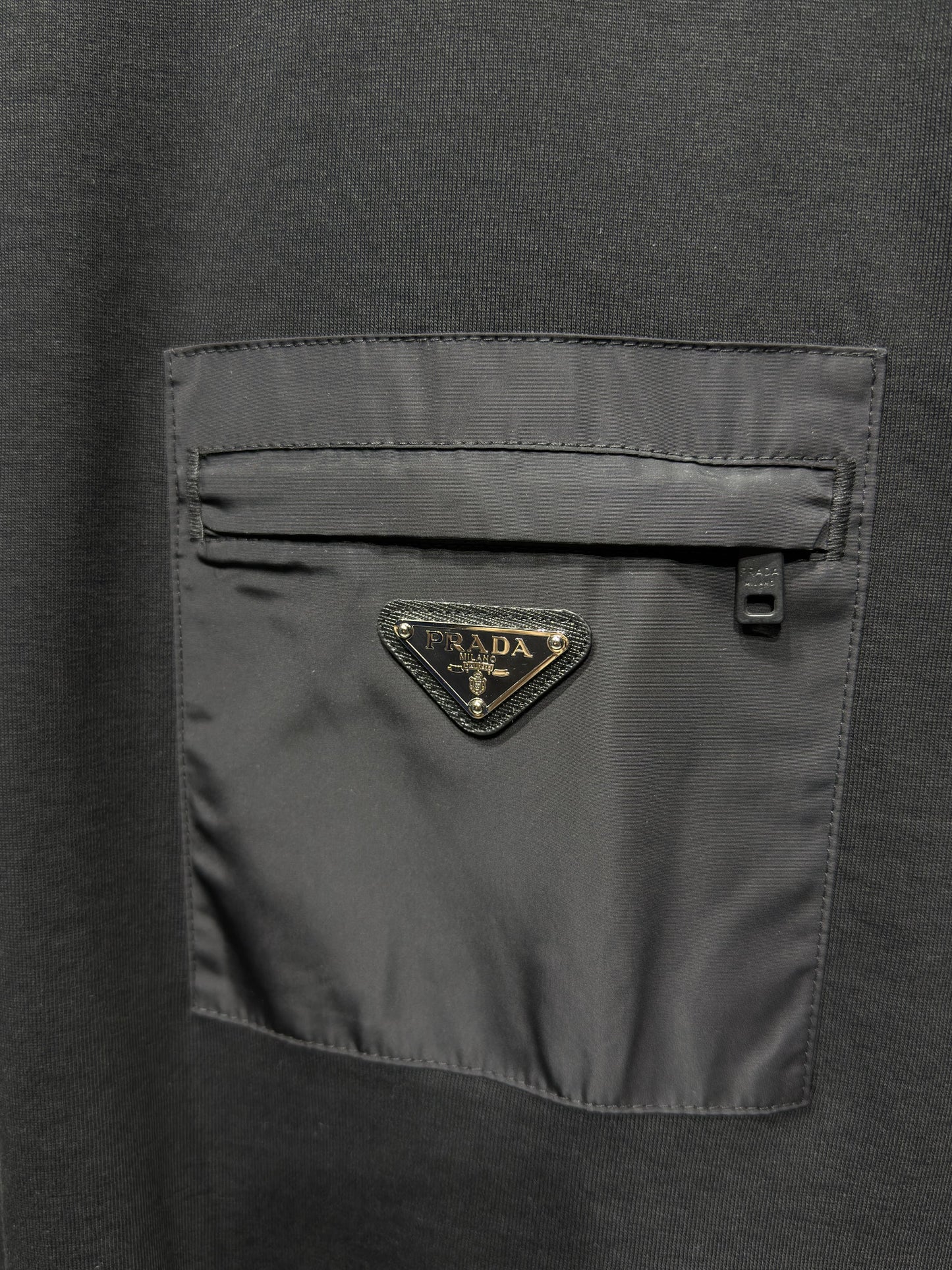 Nylon Pocket Black Tshirt For Men