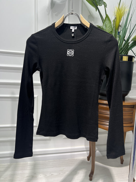 Embroidered logo long sleeves top for women