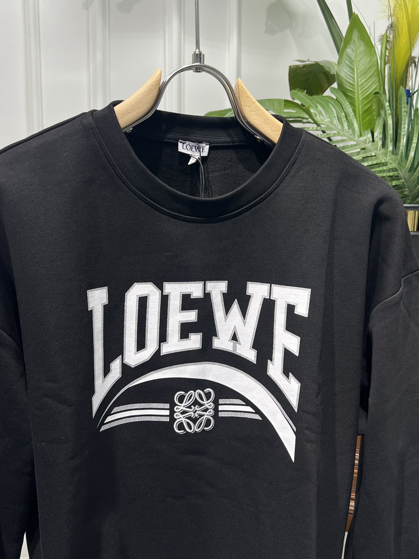 Black oversized logo printed sweatshirt for women