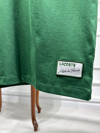 Made In France Stripe Neck Slim fit Green Tshirt For Men