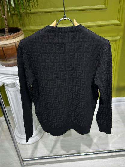 FF monogram Black Knitted pullover For Men