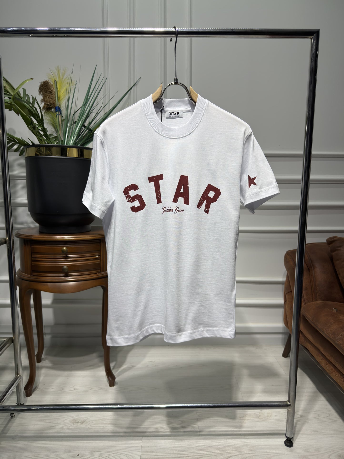 STAR Red Logo Printed White Tshirt For Men
