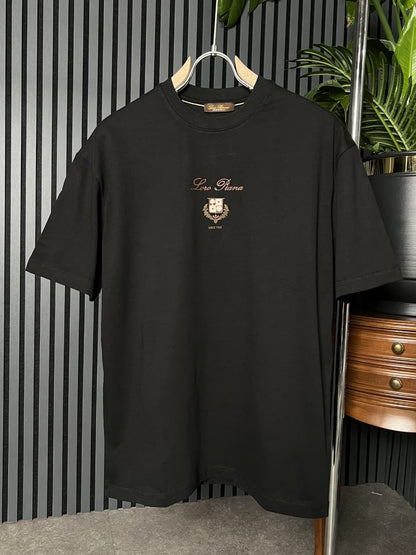 Loro Piana Black Relaxed fit Tshirt For Men