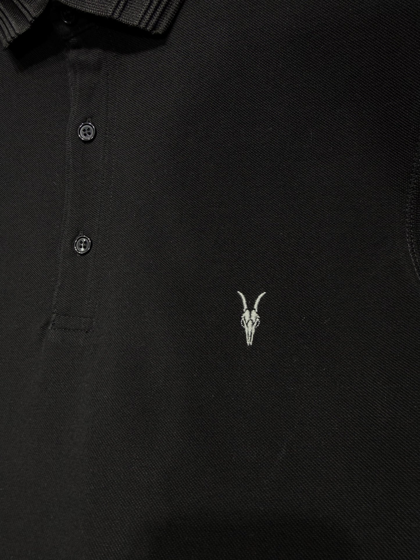 Allsaints Black Polo Tshirt For Men
