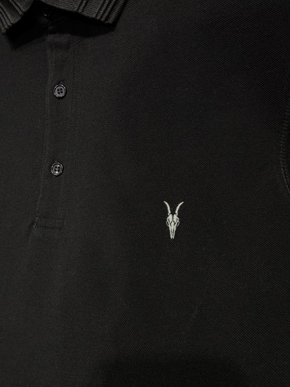 Allsaints Black Polo Tshirt For Men