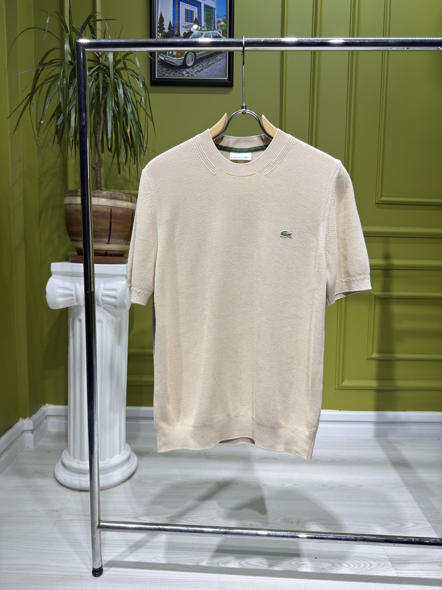Lacoste Beige Knitted Tshirt For Men