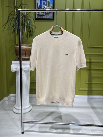 Lacoste Beige Knitted Tshirt For Men