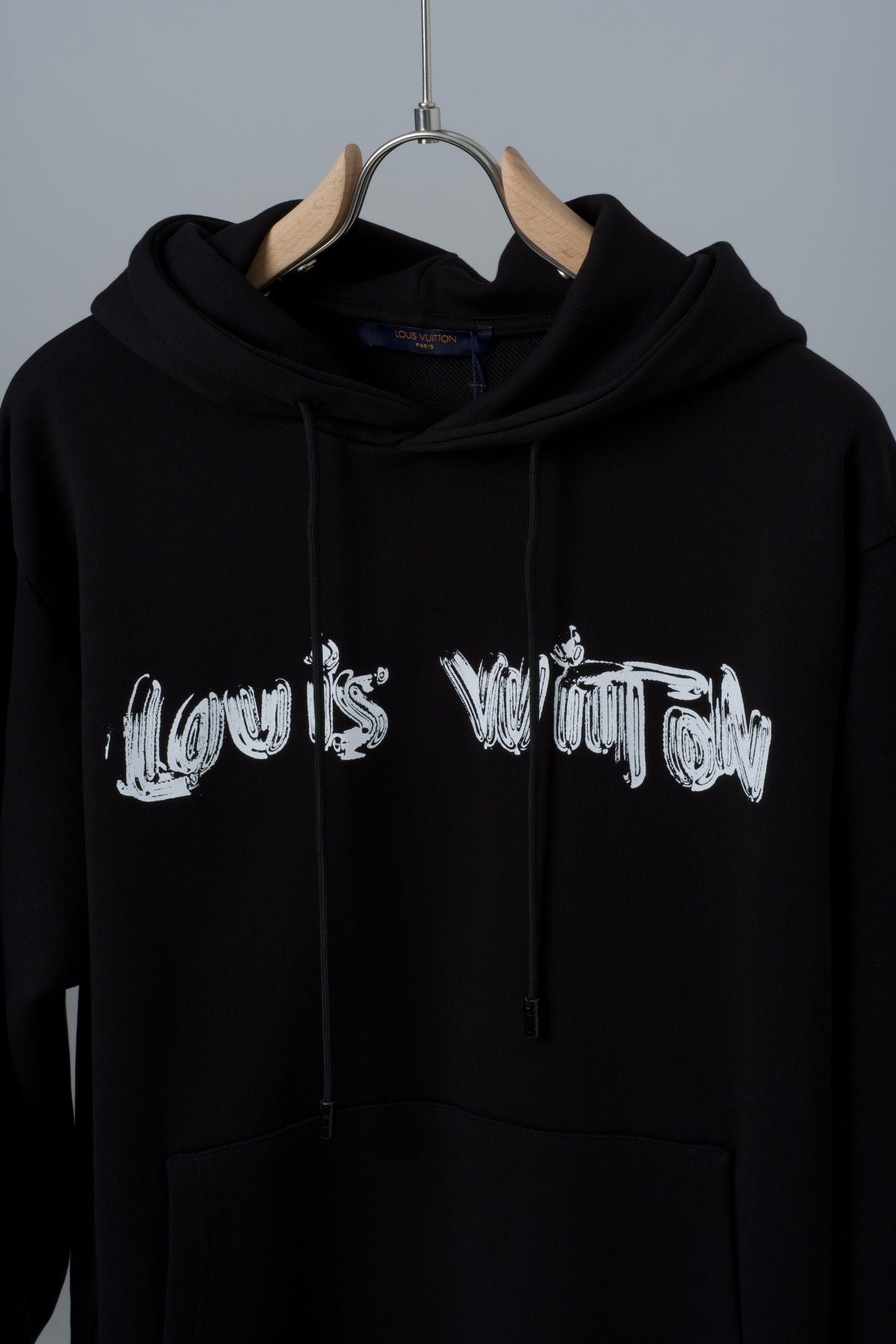 Louis Vuitton Printed Logo Black Hoodie