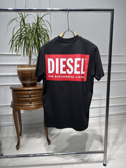 Diesel Logo Printed Black Tshirt For men