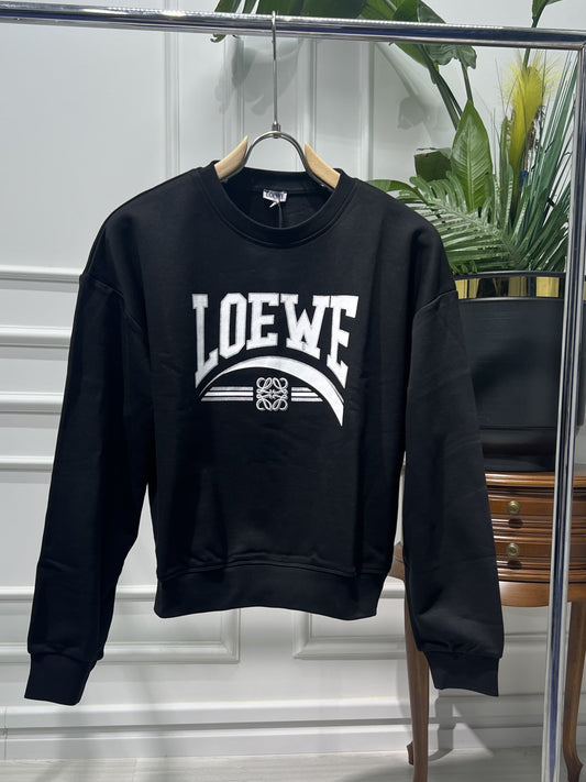 Black oversized logo printed sweatshirt for women