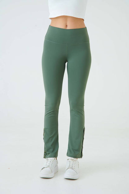 High-Waist Green Leggings For Women