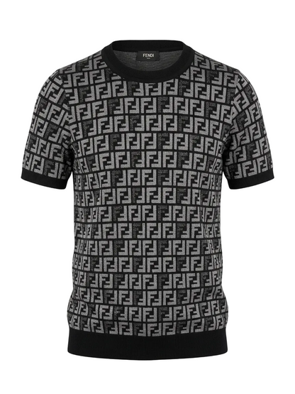 FF Black Knitted Tshirt For Men