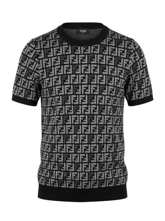 FF Black Knitted Tshirt For Men