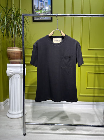 Valentino Black Tshirt With Vgold For Men