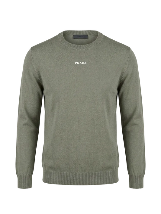 PRADA Olive Green Pullover  For Men
