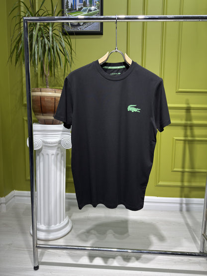 Lacoste Logo Printed Black Tshirt For Men