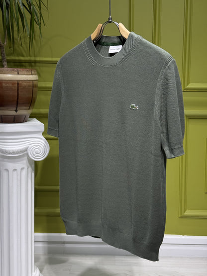 Lacoste Olive Green Knitted Tshirt For Men