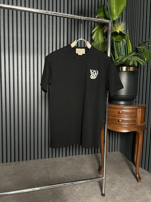 Vg Embroidered Patch Black Tshirt For Men