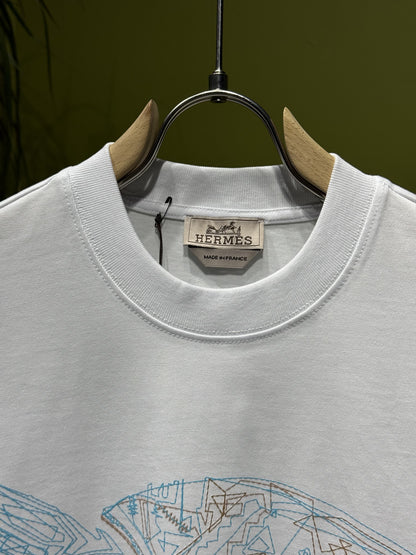 Quadrige Embroidered logo White Tshirt For Men