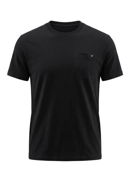 Valentino Black Tshirt With Vgold For Men