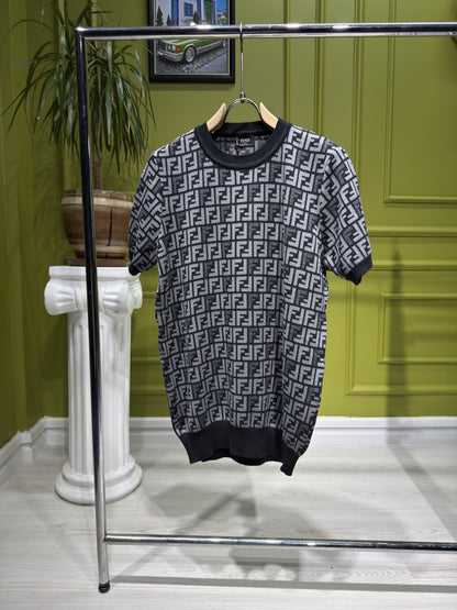 FF Black Knitted Tshirt For Men