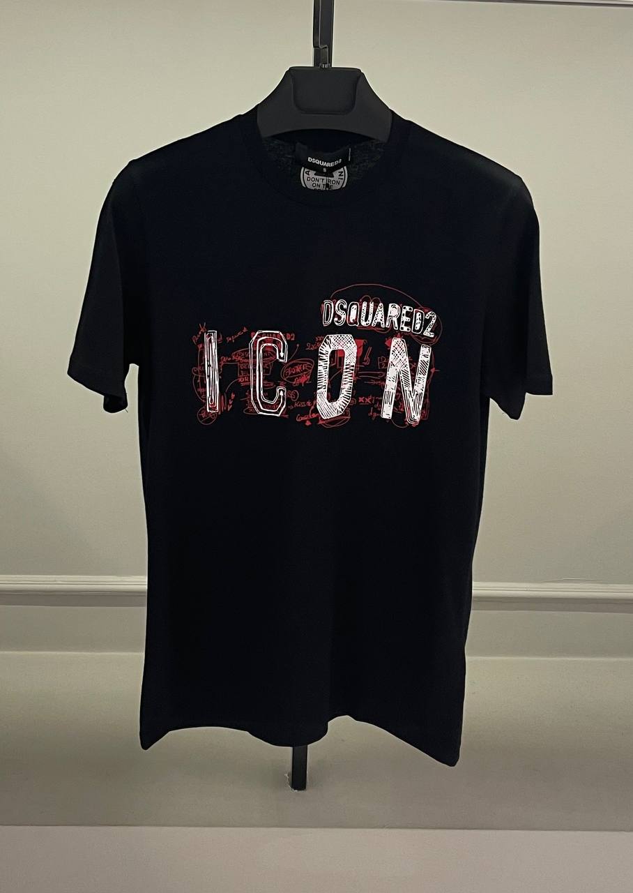 DSQUARED2 Icon Print black Slimfit Tshirt For Men