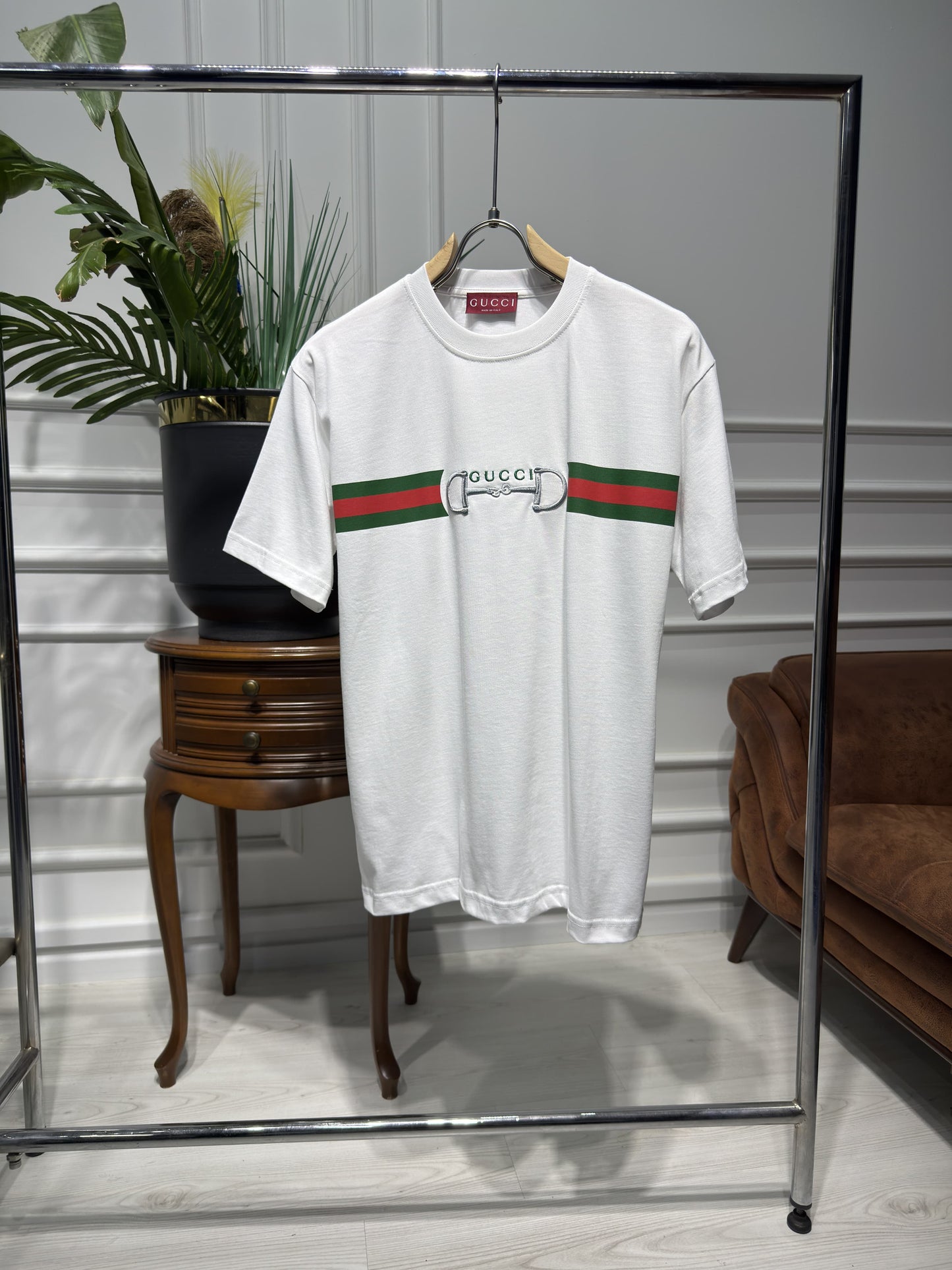 Embroidered Logo White Tshirt For Men