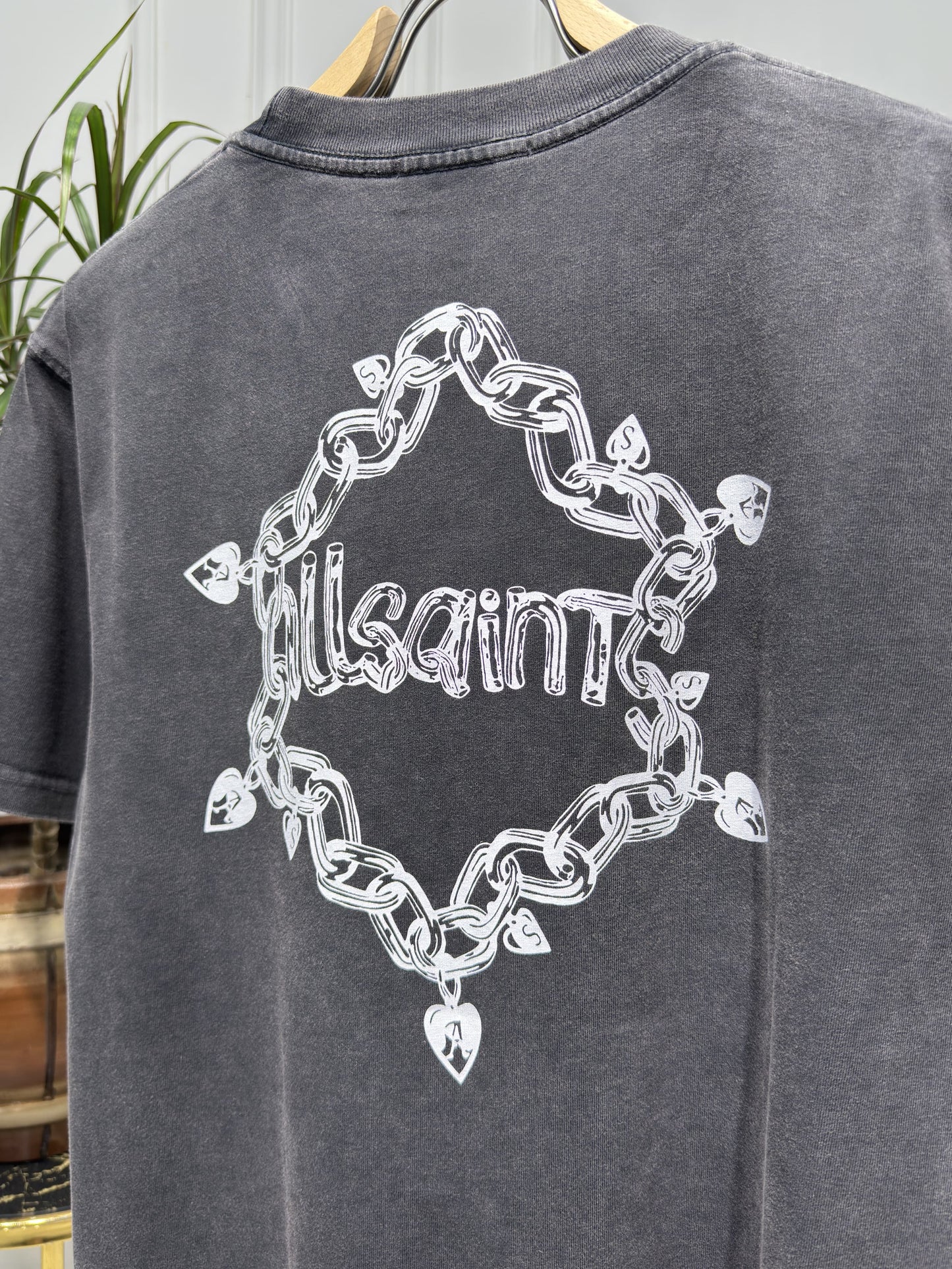 Allsaints Washed Grey Tshirt For Men