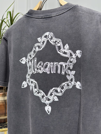 Allsaints Washed Grey Tshirt For Men