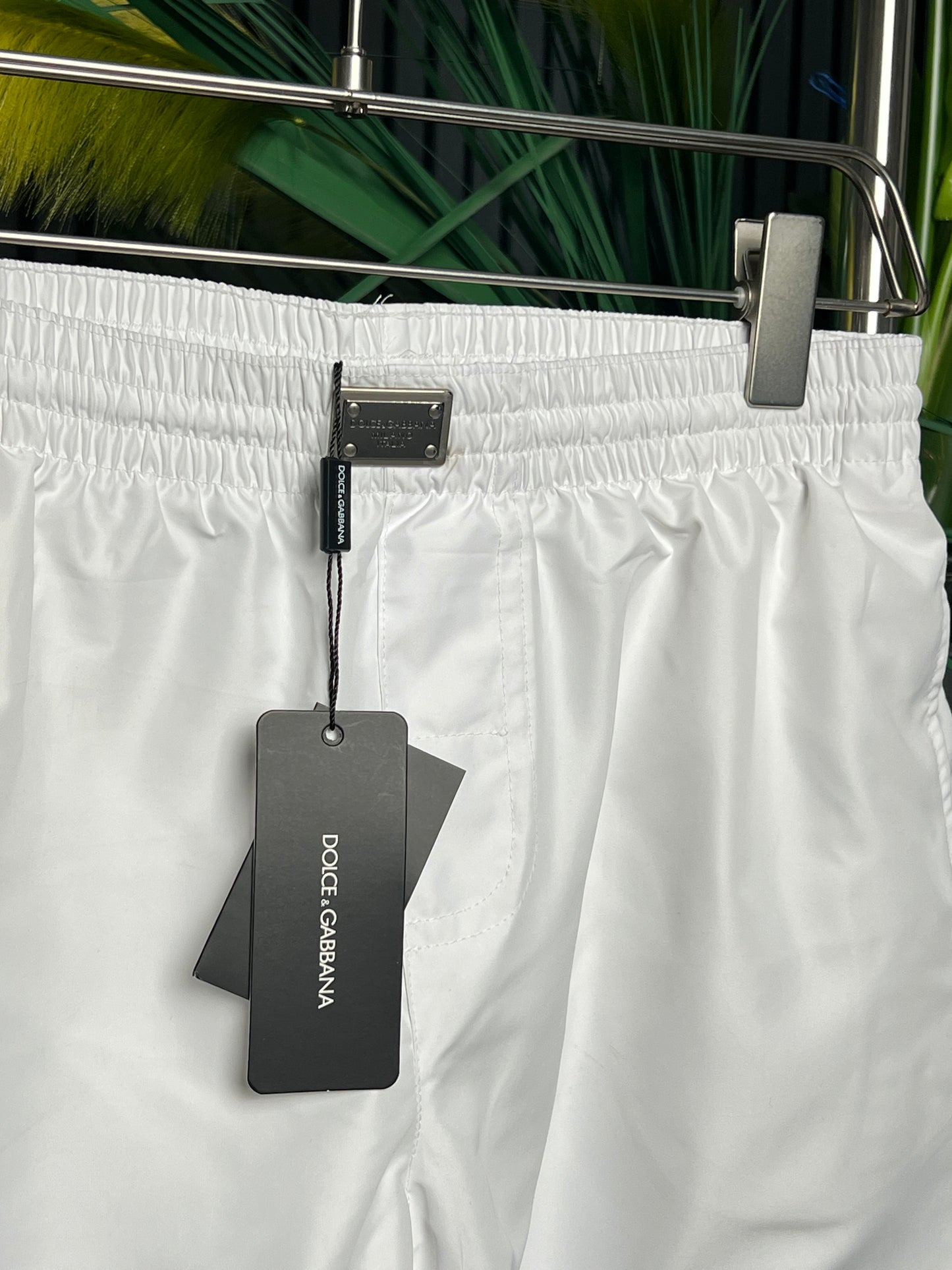 D&G Logo-plaque White Swim Short For Men