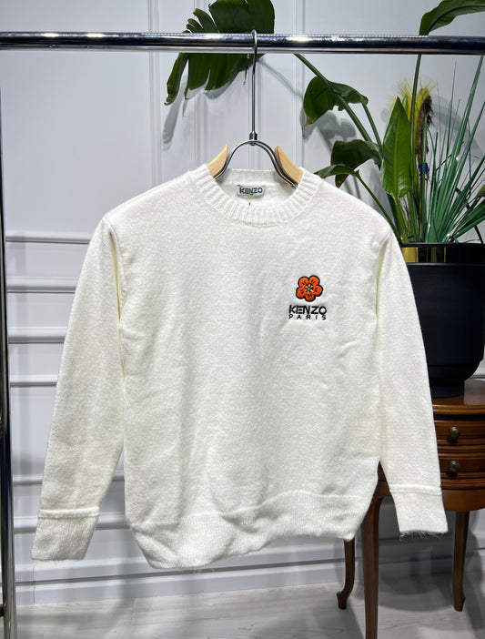 ' Boke Flower ' Offwhite Pullover for Women