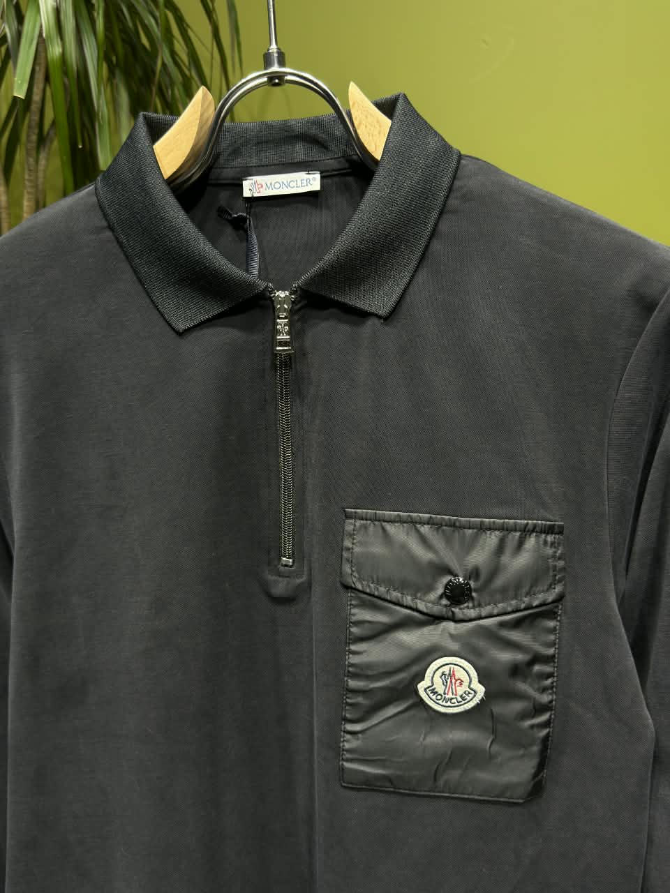 Moncler Half-zip Black Polo for Men