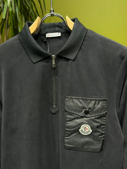 Moncler Half-zip Black Polo for Men