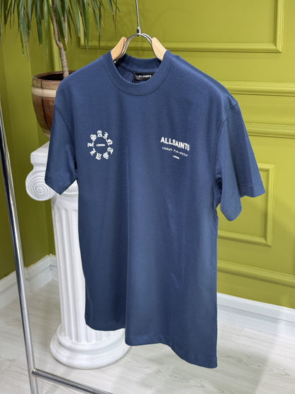 Allsaints Kindred Navy Tshirt For Men