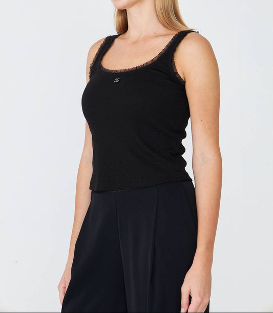 DG Silver Metal logo Tank Top for Women