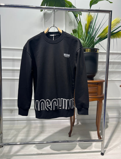 Logo Printed Black Sweatshirt for Men