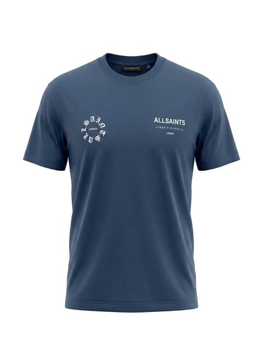 Allsaints Kindred Navy Tshirt For Men