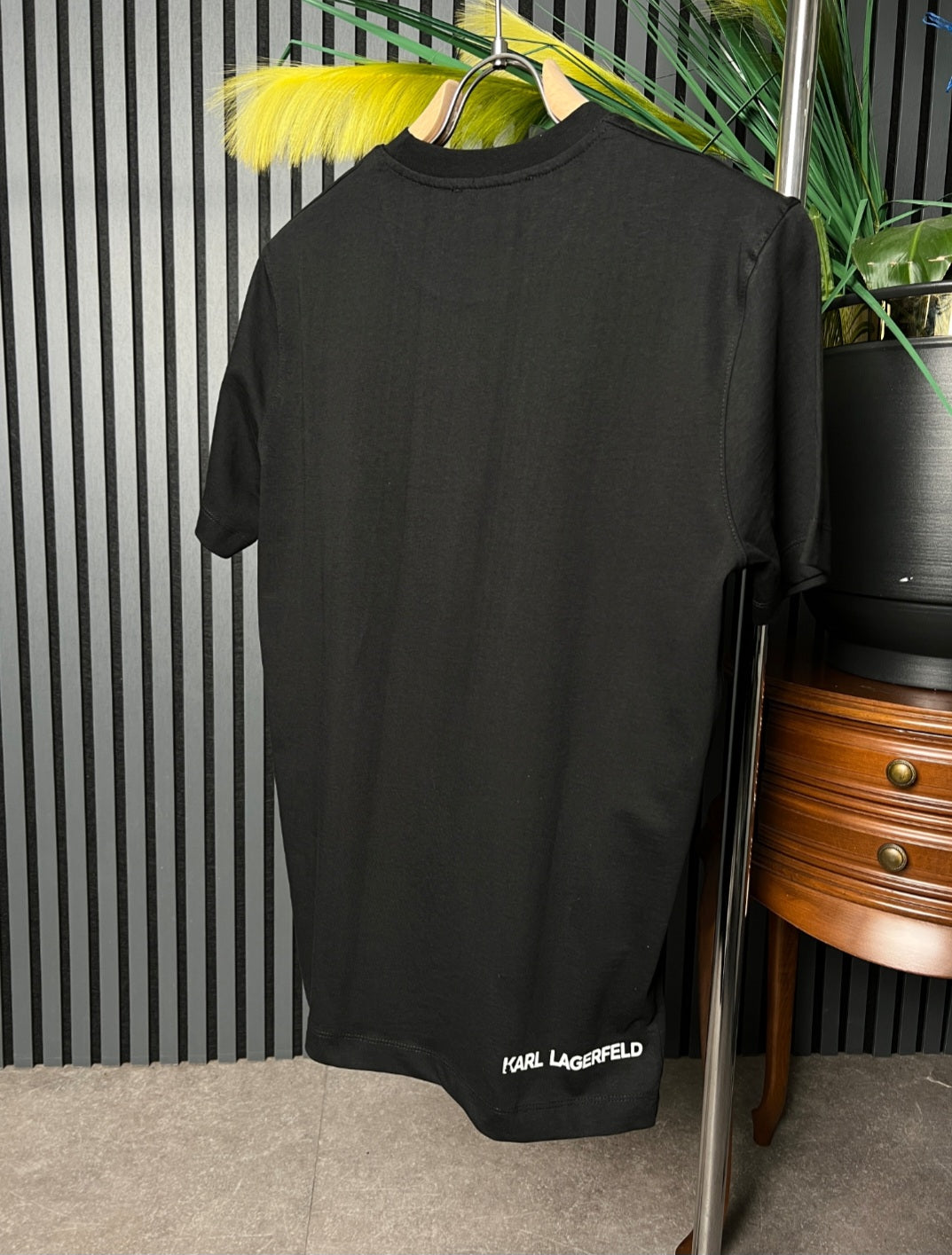 Karl Lagerfeld Logo Printed Black Tshirt For Men