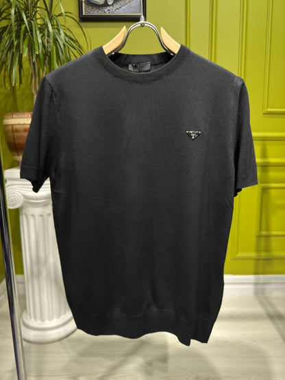 Prada Black Knitted Tshirt For Men