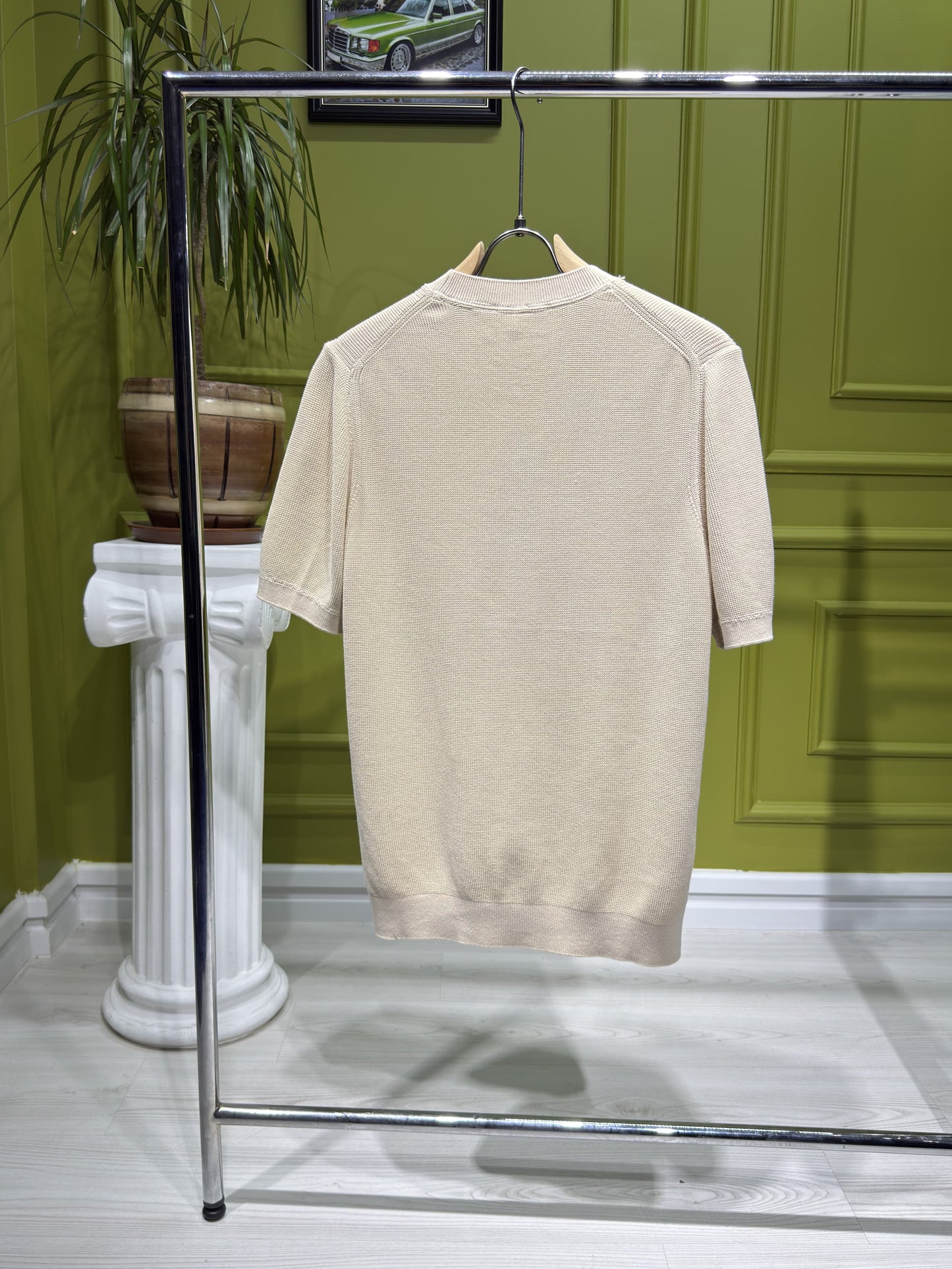 Lacoste Beige Knitted Tshirt For Men