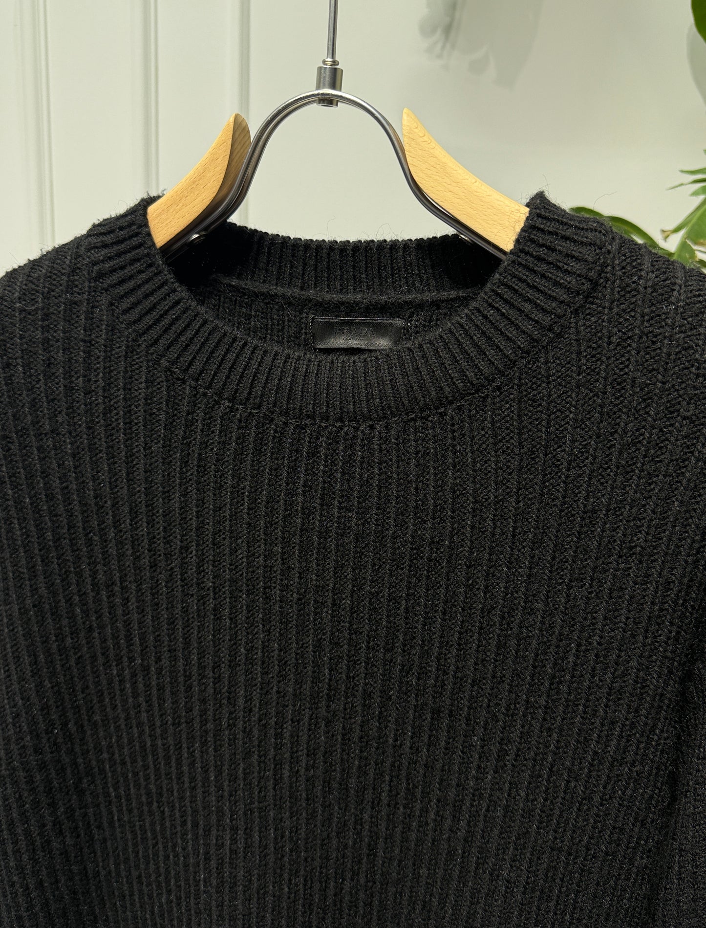 Black Wool Pullover for Men